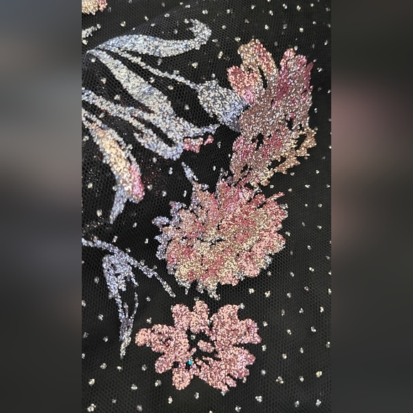 My Michele High Low Hem Black with Glitter Girls Party Dress - Youth 12 - EUC - Picture 5 of 6